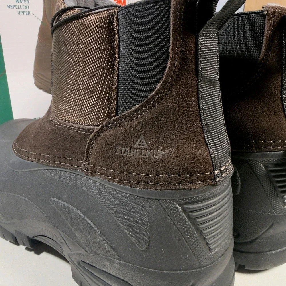 Staheekum Yukon Winter Boot Mens Size 9 Brown NIB 3M Insulated Waterproof Suede
